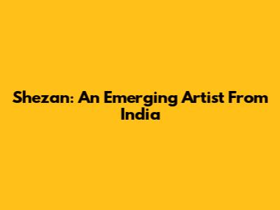Shezan: An Emerging Artist From India