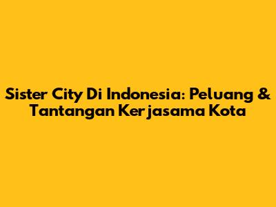 Sister City Di Indonesia: Peluang & Tantangan Kerjasama Kota