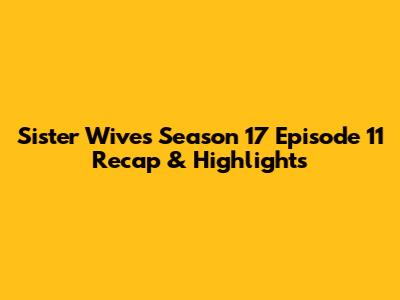 Sister Wives Season 17 Episode 11 Recap & Highlights