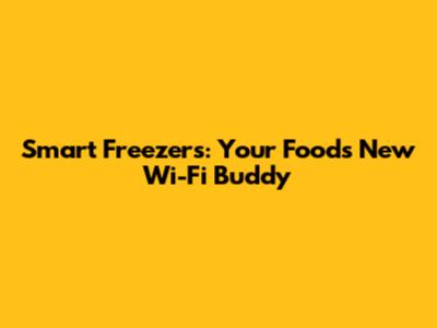 Smart Freezers: Your Food's New Wi-Fi Buddy