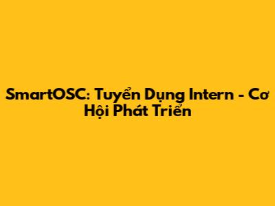 SmartOSC: Tuyển Dụng Intern - Cơ Hội Phát Triển