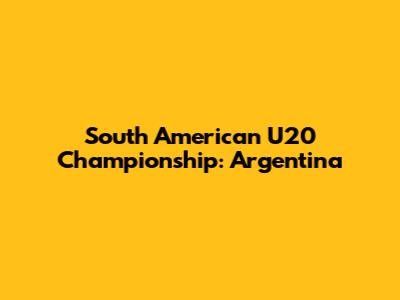 South American U20 Championship: Argentina
