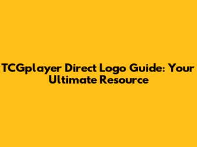 TCGplayer Direct Logo Guide: Your Ultimate Resource