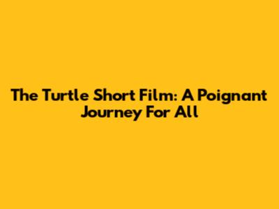The Turtle Short Film: A Poignant Journey For All
