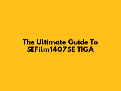 The Ultimate Guide To SEFilm1407SE TIGA