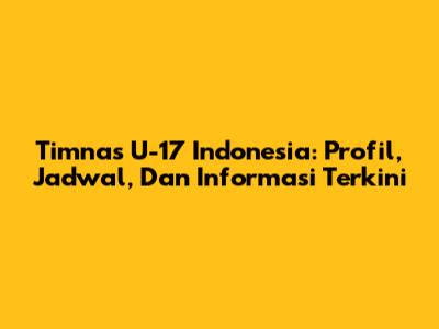 Timnas U-17 Indonesia: Profil, Jadwal, Dan Informasi Terkini