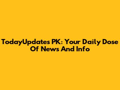 TodayUpdates PK: Your Daily Dose Of News And Info