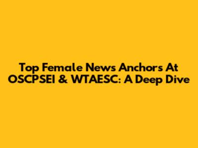 Top Female News Anchors At OSCPSEI & WTAESC: A Deep Dive