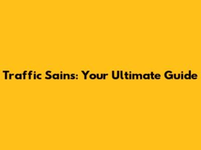 Traffic Sains: Your Ultimate Guide