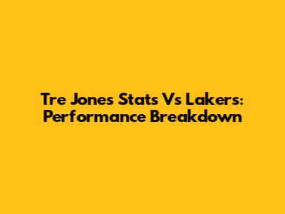 Tre Jones Stats Vs Lakers: Performance Breakdown