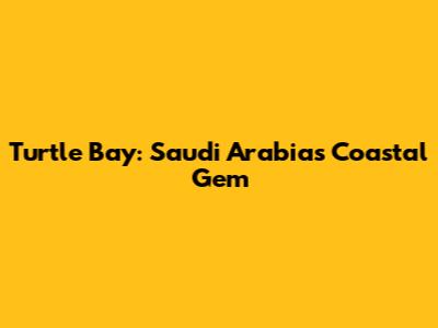 Turtle Bay: Saudi Arabia's Coastal Gem