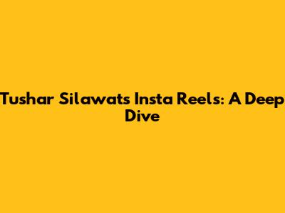 Tushar Silawat's Insta Reels: A Deep Dive