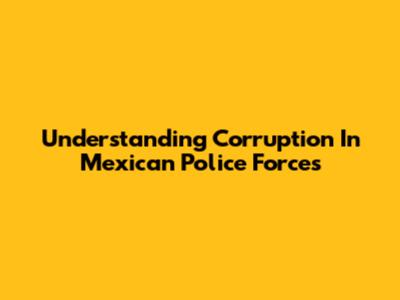 Understanding Corruption In Mexican Police Forces