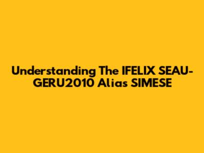 Understanding The IFELIX SEAU-GERU2010 Alias SIMESE