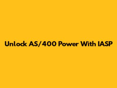 Unlock AS/400 Power With IASP