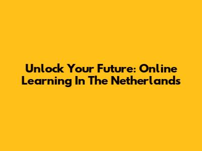 Unlock Your Future: Online Learning In The Netherlands