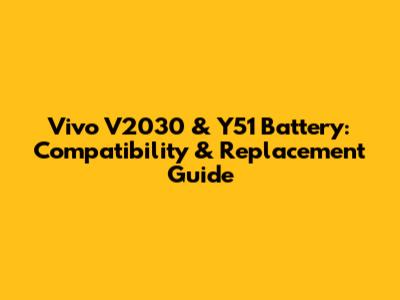 Vivo V2030 & Y51 Battery: Compatibility & Replacement Guide