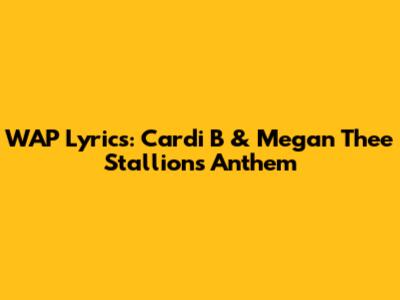 WAP Lyrics: Cardi B & Megan Thee Stallion's Anthem