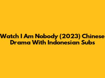 Watch I Am Nobody (2023) Chinese Drama With Indonesian Subs