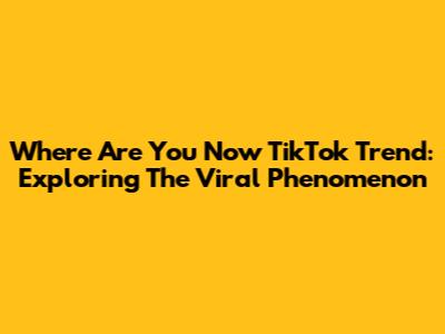 Where Are You Now TikTok Trend: Exploring The Viral Phenomenon
