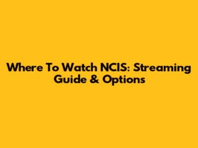Where To Watch NCIS: Streaming Guide & Options