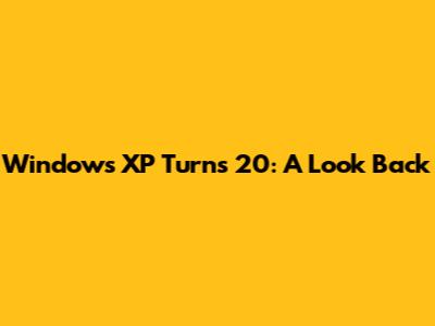 Windows XP Turns 20: A Look Back