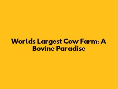 World's Largest Cow Farm: A Bovine Paradise