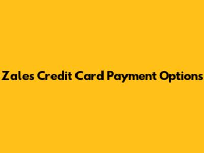 Zales Credit Card Payment Options