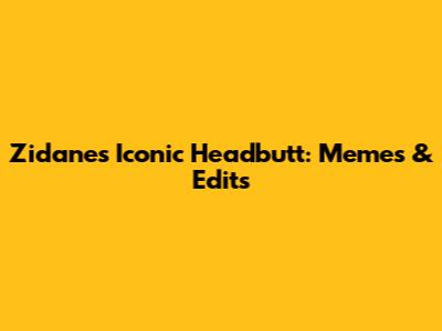 Zidane's Iconic Headbutt: Memes & Edits