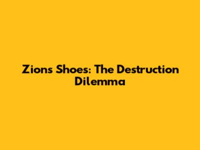 Zion's Shoes: The Destruction Dilemma